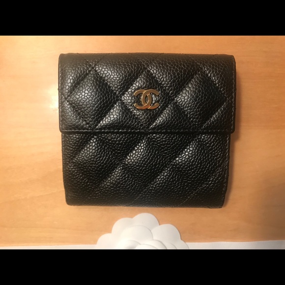 CHANEL Handbags - Chanel Black Caviar Classic S-Double Wallet